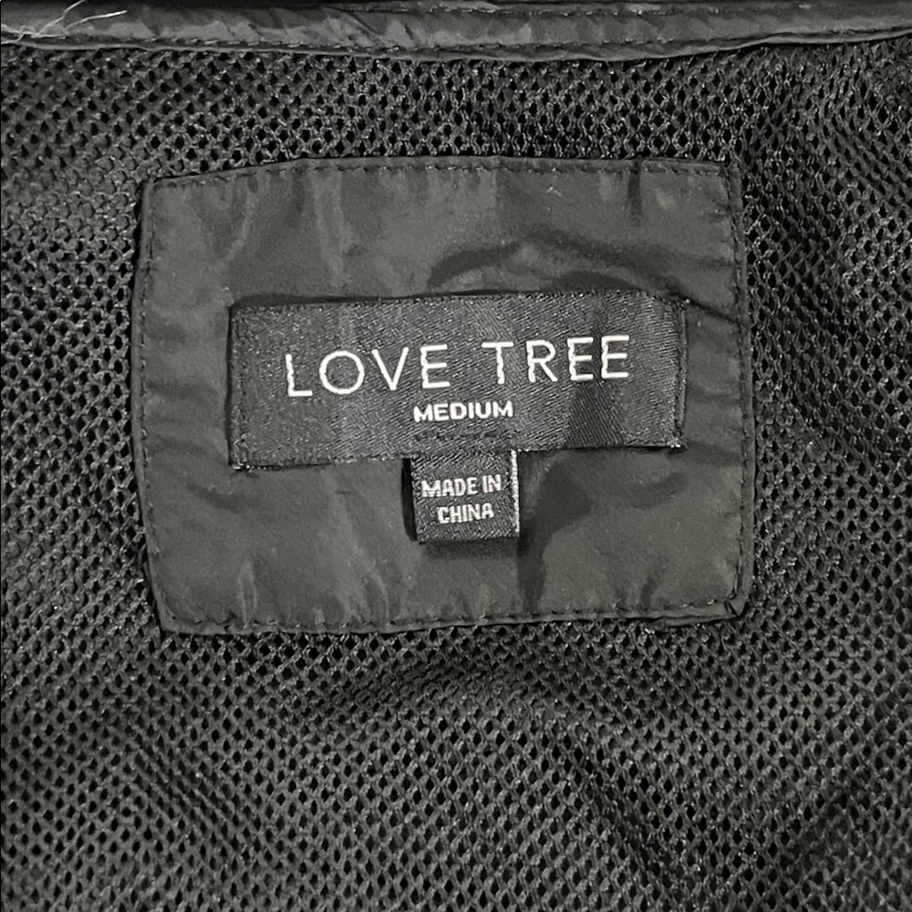 Love Tree Black Hooded Bomber  EUC Jacket - Picture 9 of 12